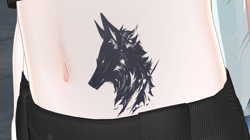 透過アートタトゥー素材 (ウルフ)