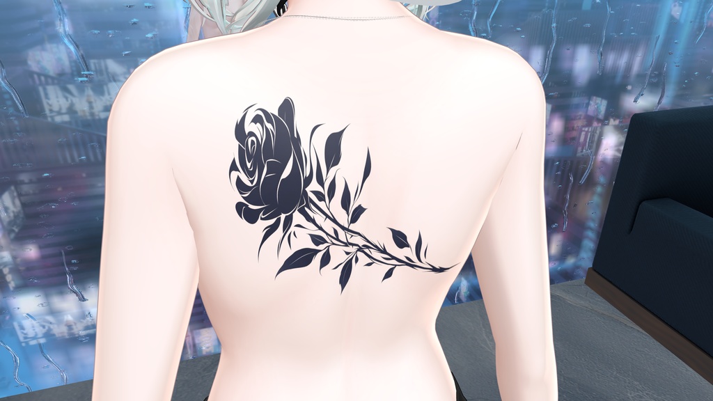 透過アートタトゥー素材 (ローズ)