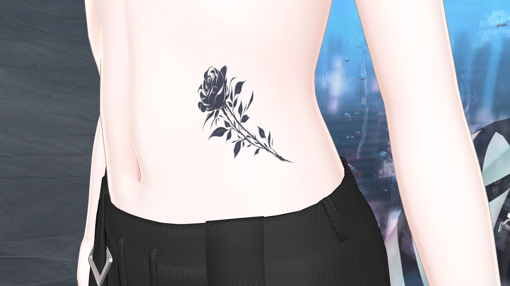 透過アートタトゥー素材 (ローズ)