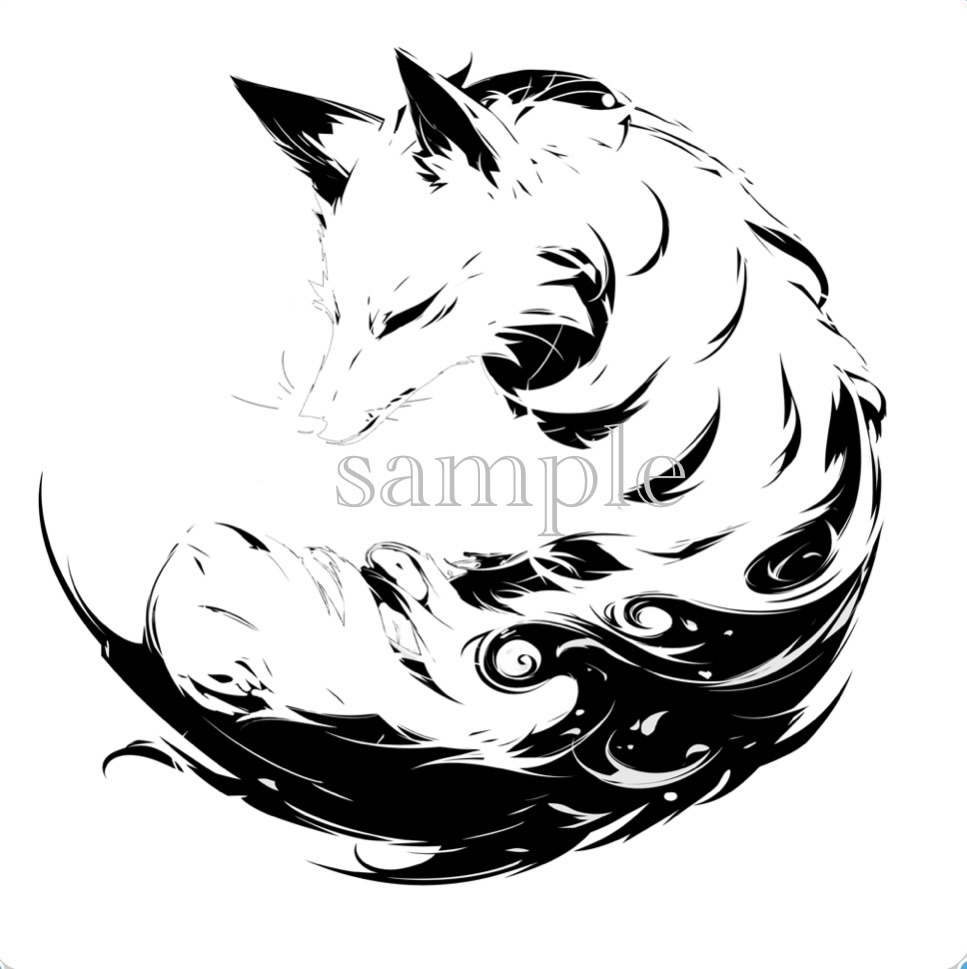 透過アートタトゥー素材　(fox)