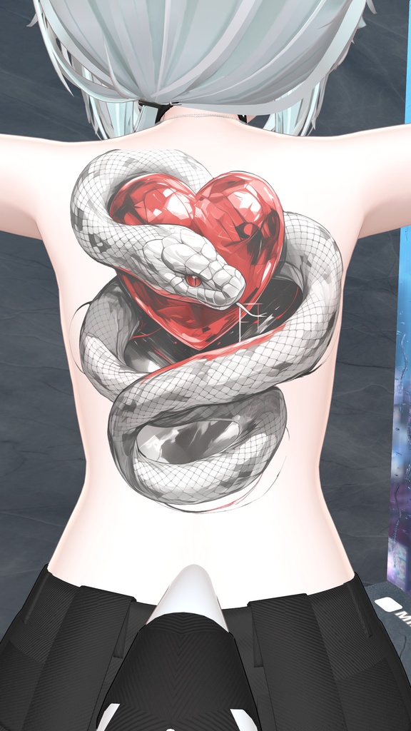 透過アートタトゥー素材 蛇