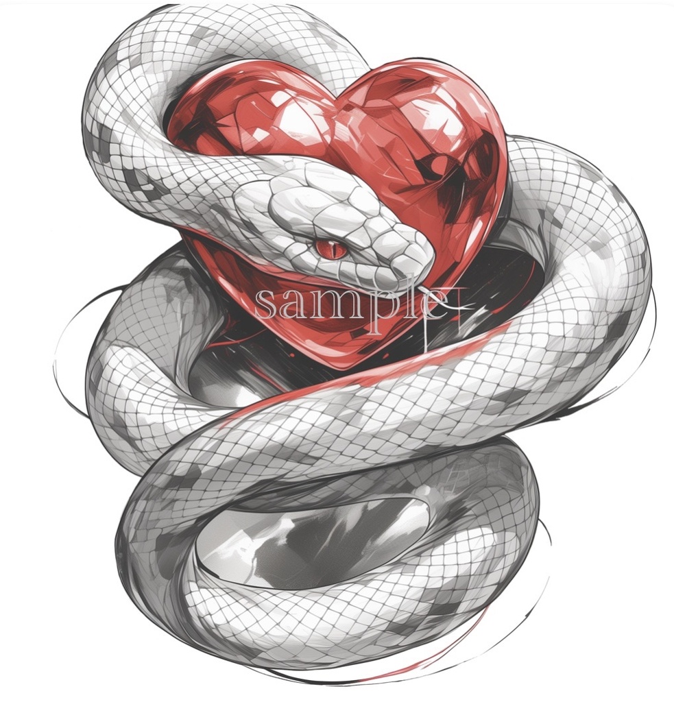 透過アートタトゥー素材　蛇