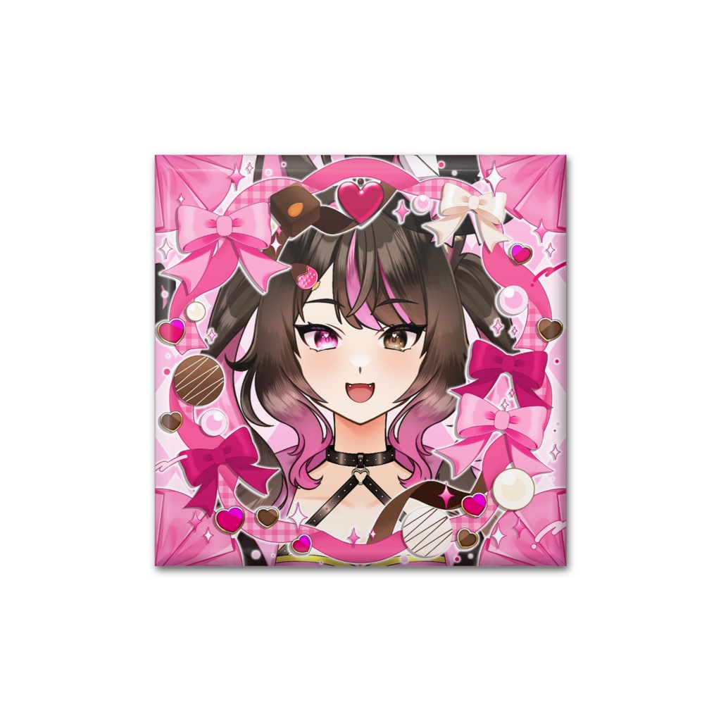 2026年犬月りうるバレンタイン缶バッジ【ピンク】