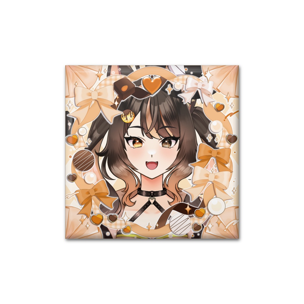 2026年犬月りうるバレンタイン缶バッジ【オレンジ】