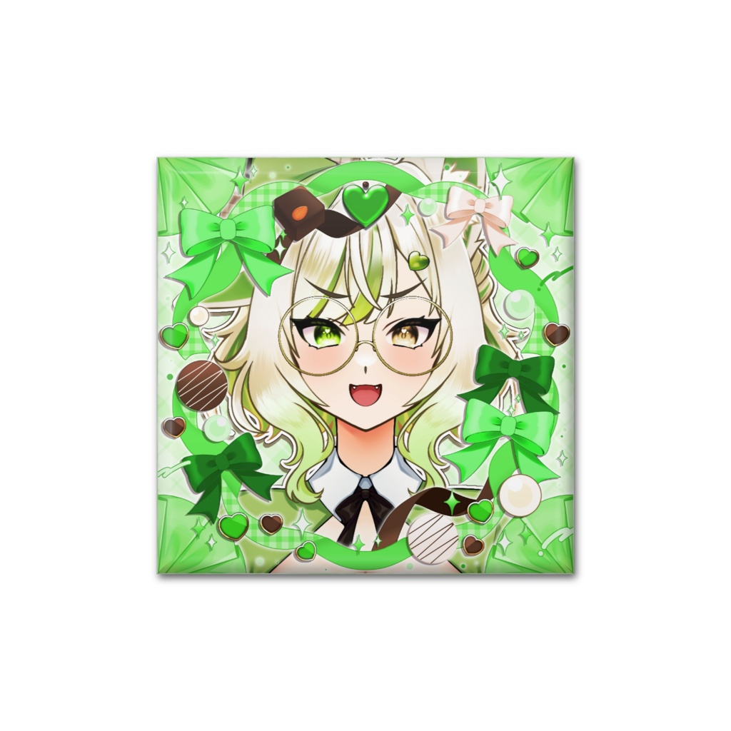 2026年犬月りうるホワイトデー缶バッジ【グリーン】