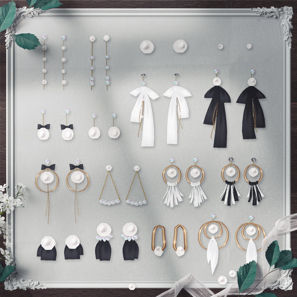 【VRoid正式版】 パール系イヤリング16種セット