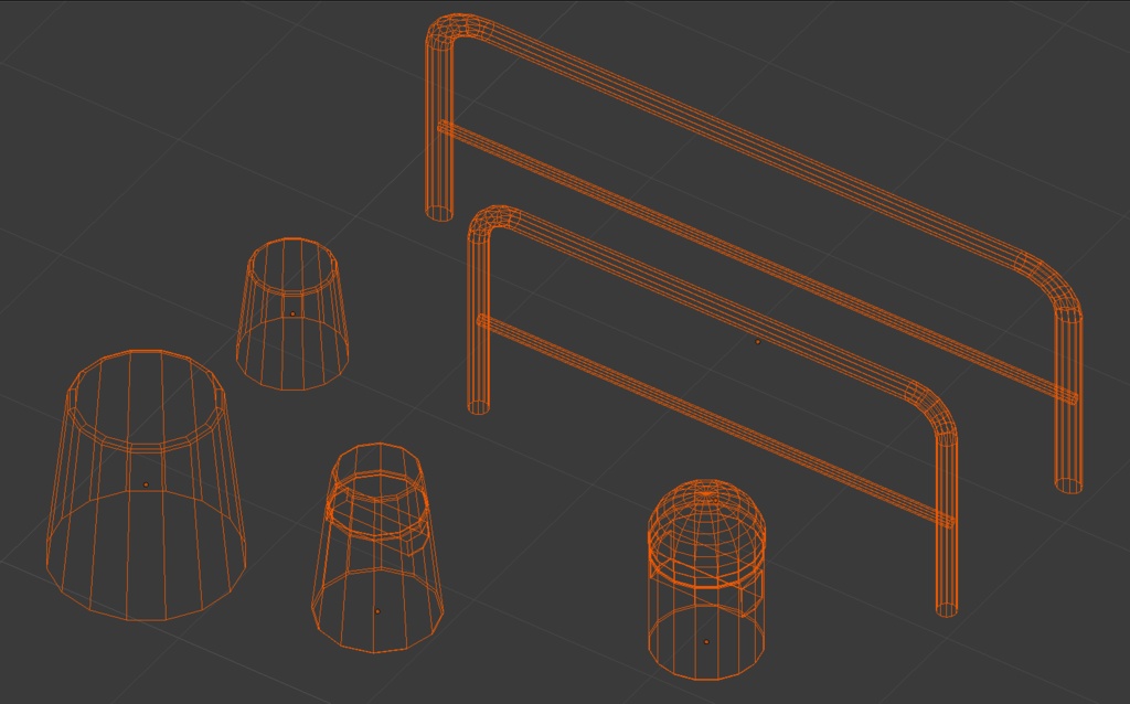 ガードレール、車止めセット