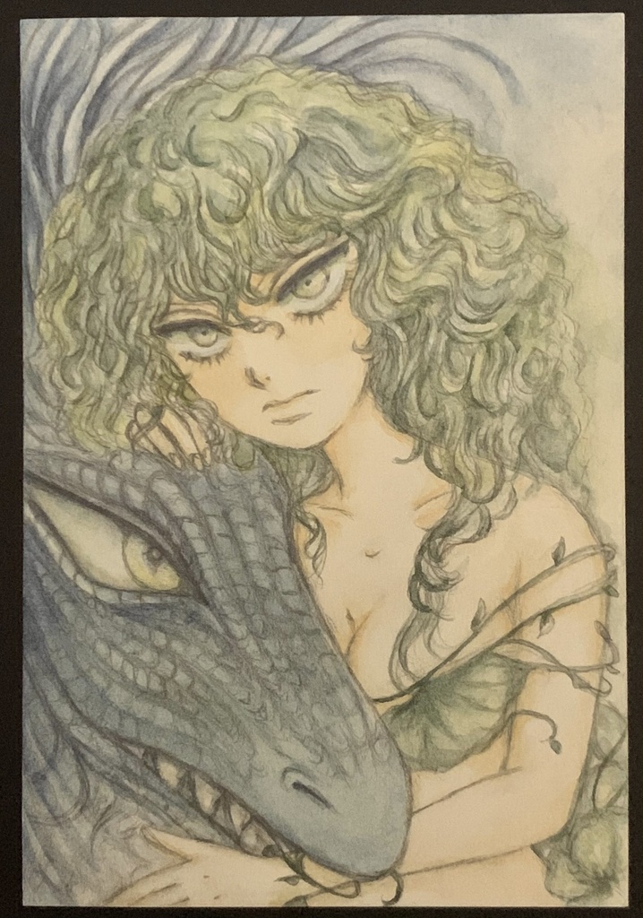 手描き水彩画（ハガキ）/あいさつ