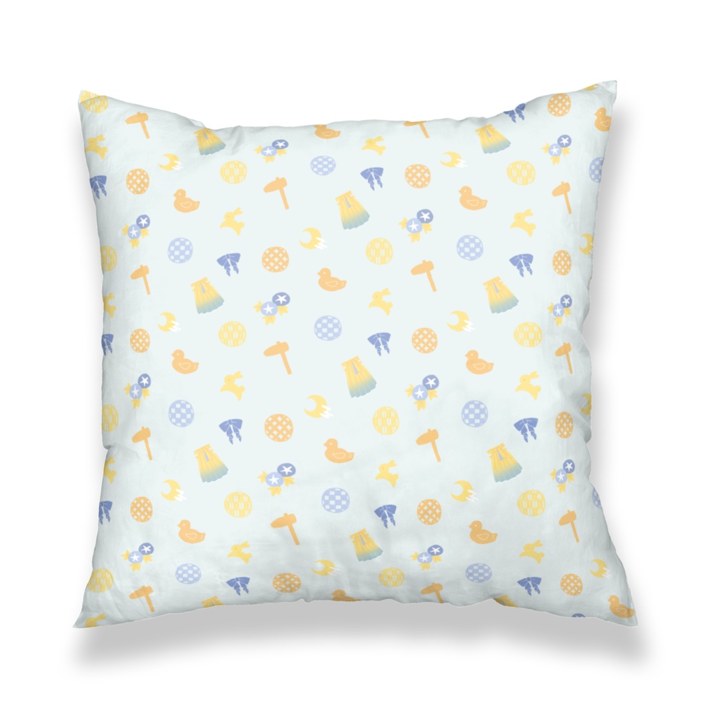 夏とと小物柄 クッションカバー