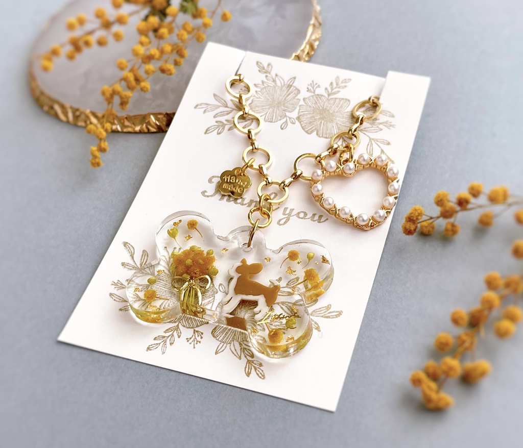 チワワ ミモザバッグチャーム (骨)