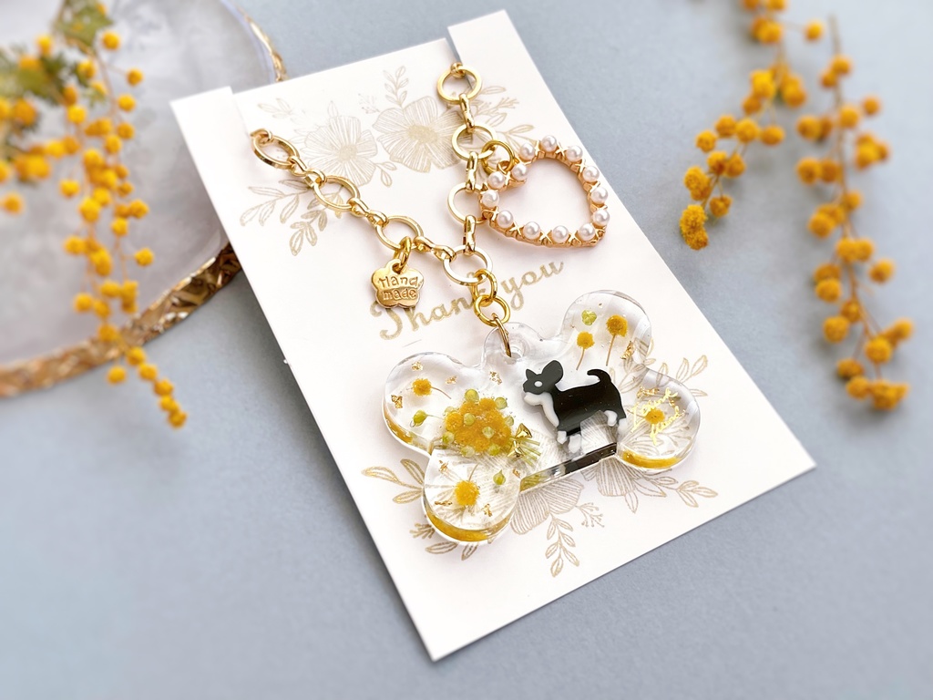 チワワ ミモザバッグチャーム (骨)