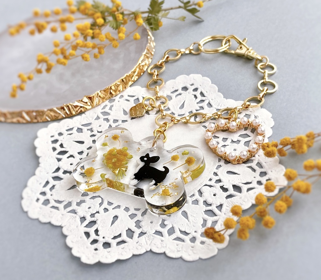 チワワ ミモザバッグチャーム (骨)