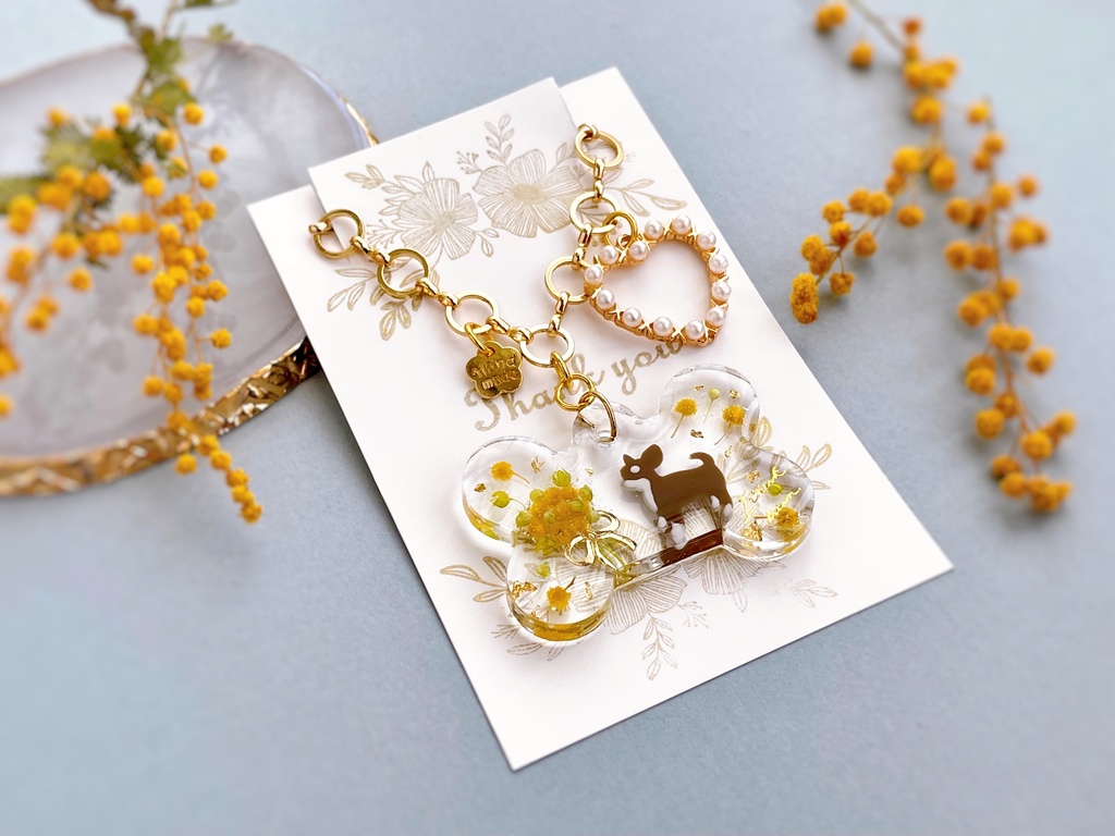 チワワ ミモザバッグチャーム (骨)