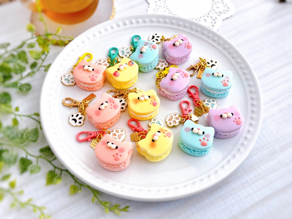 ねこさん マカロン チャーム