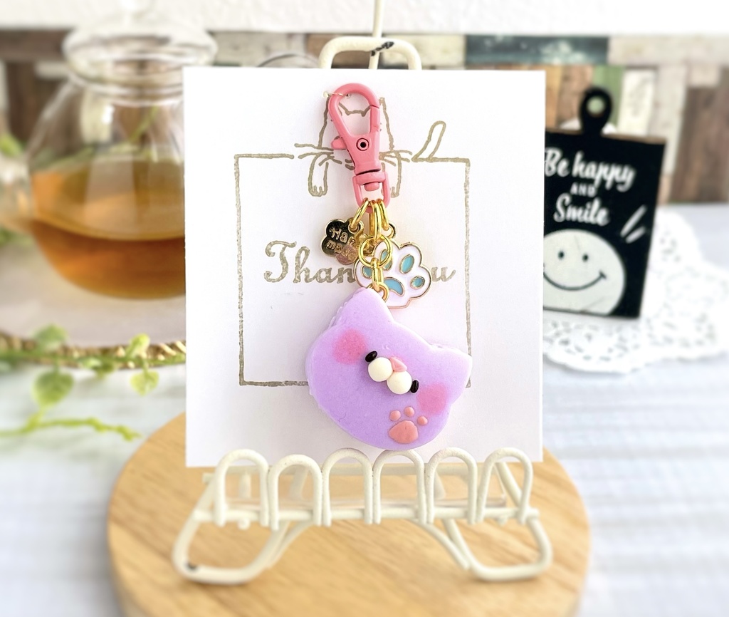 ねこさん マカロン チャーム