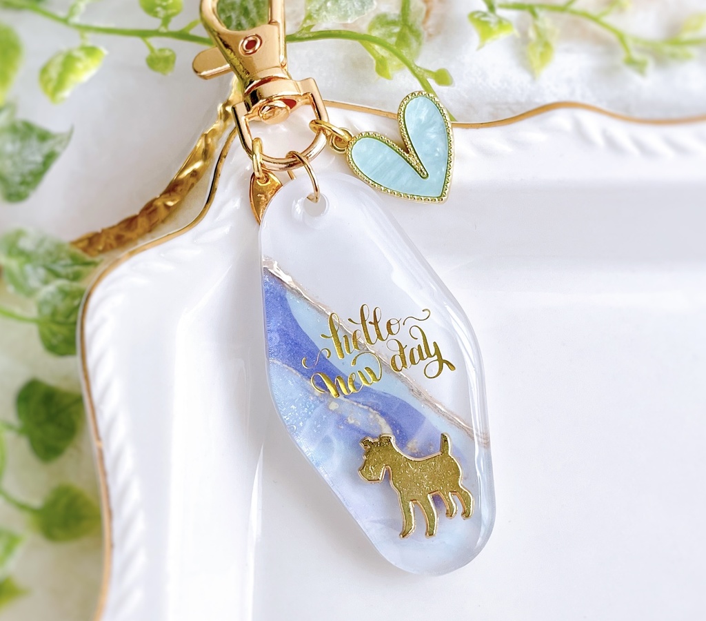 アルコールインクアート風 キーホルダー