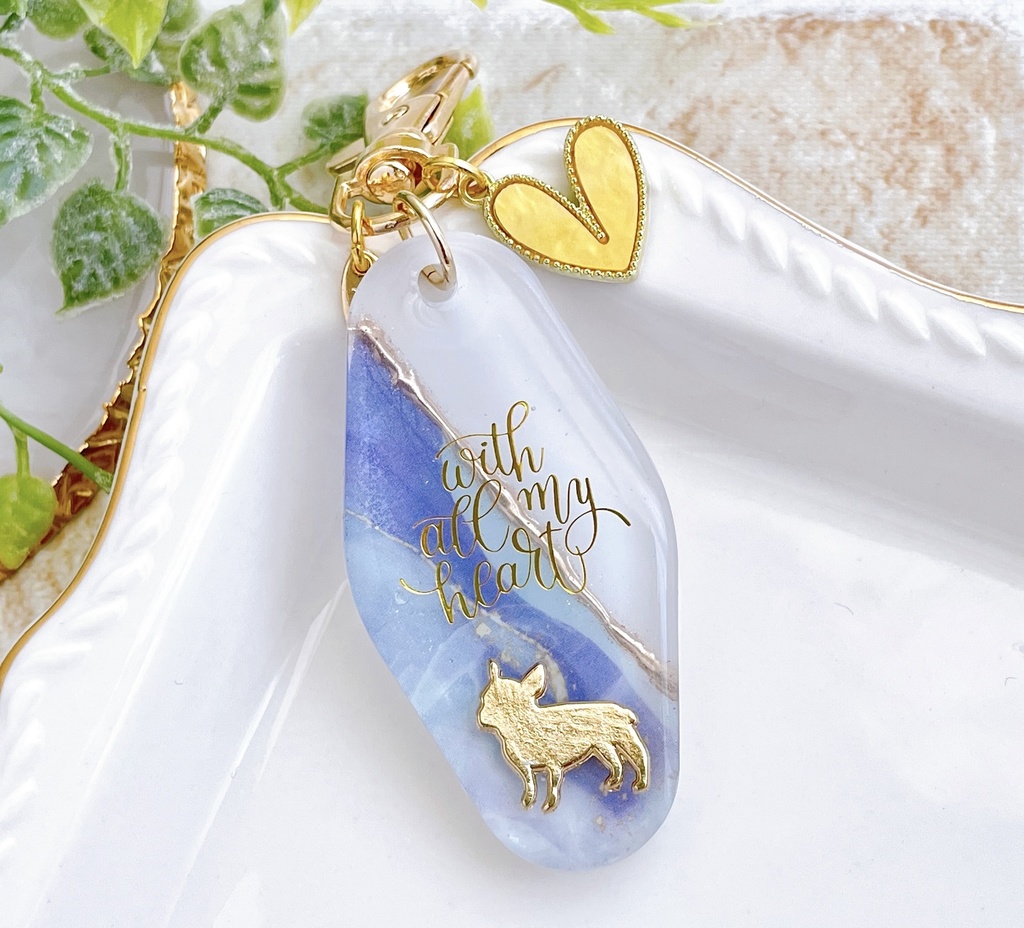 アルコールインクアート風 キーホルダー