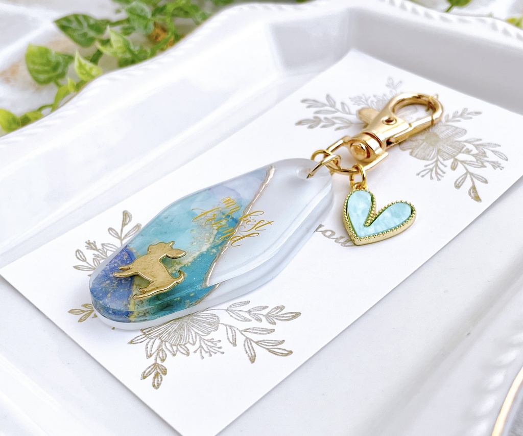 アルコールインクアート風 キーホルダー