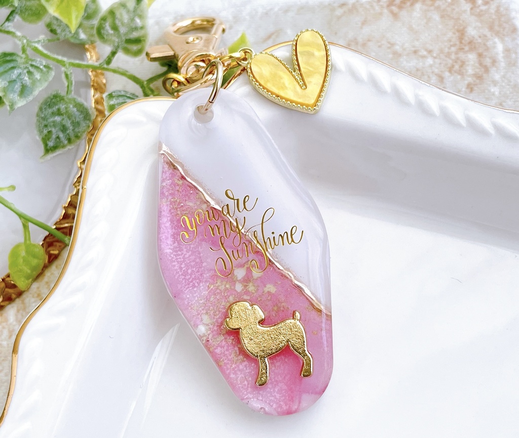 アルコールインクアート風 キーホルダー