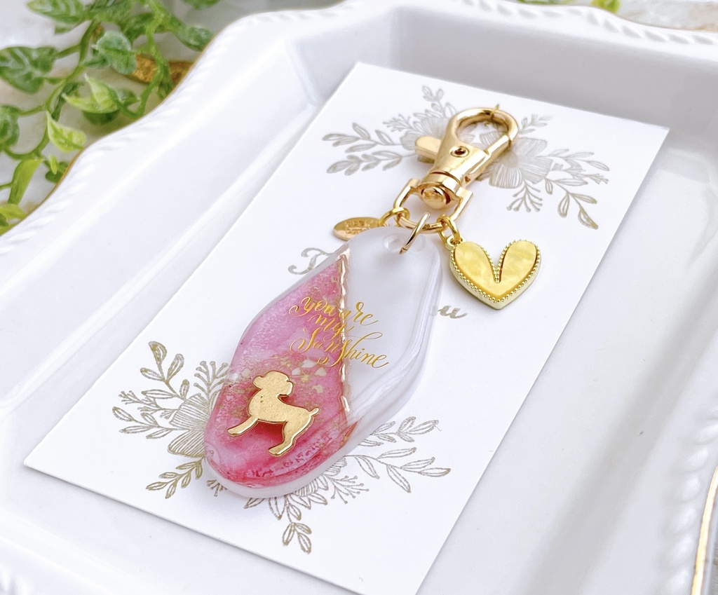 アルコールインクアート風 キーホルダー