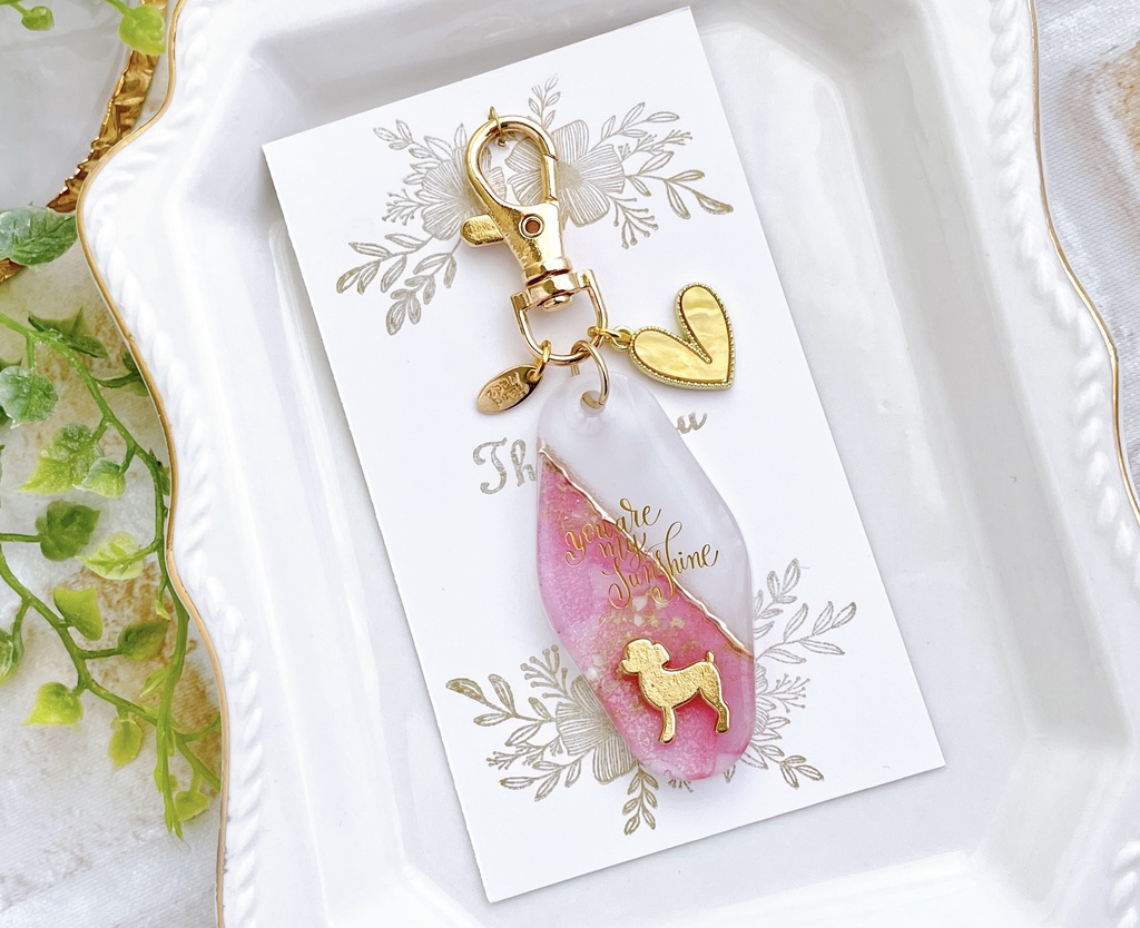 アルコールインクアート風 キーホルダー