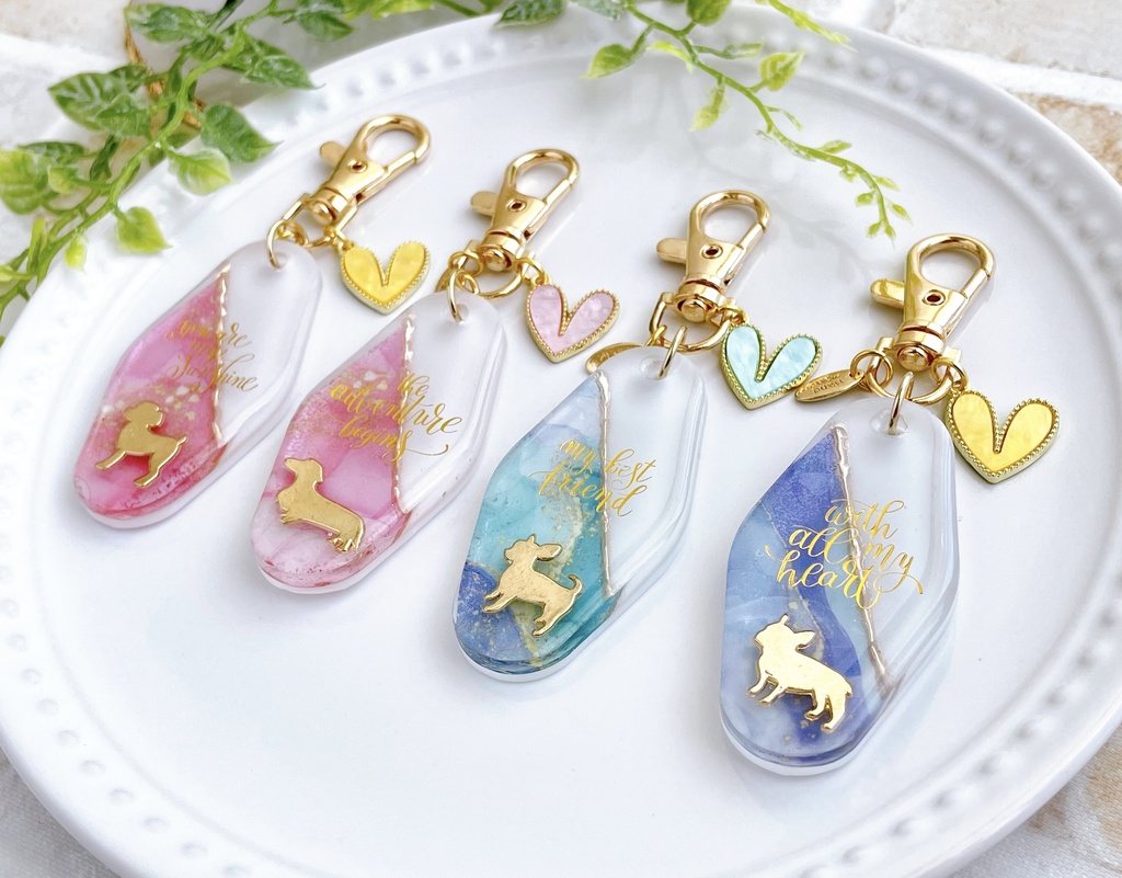 アルコールインクアート風 キーホルダー