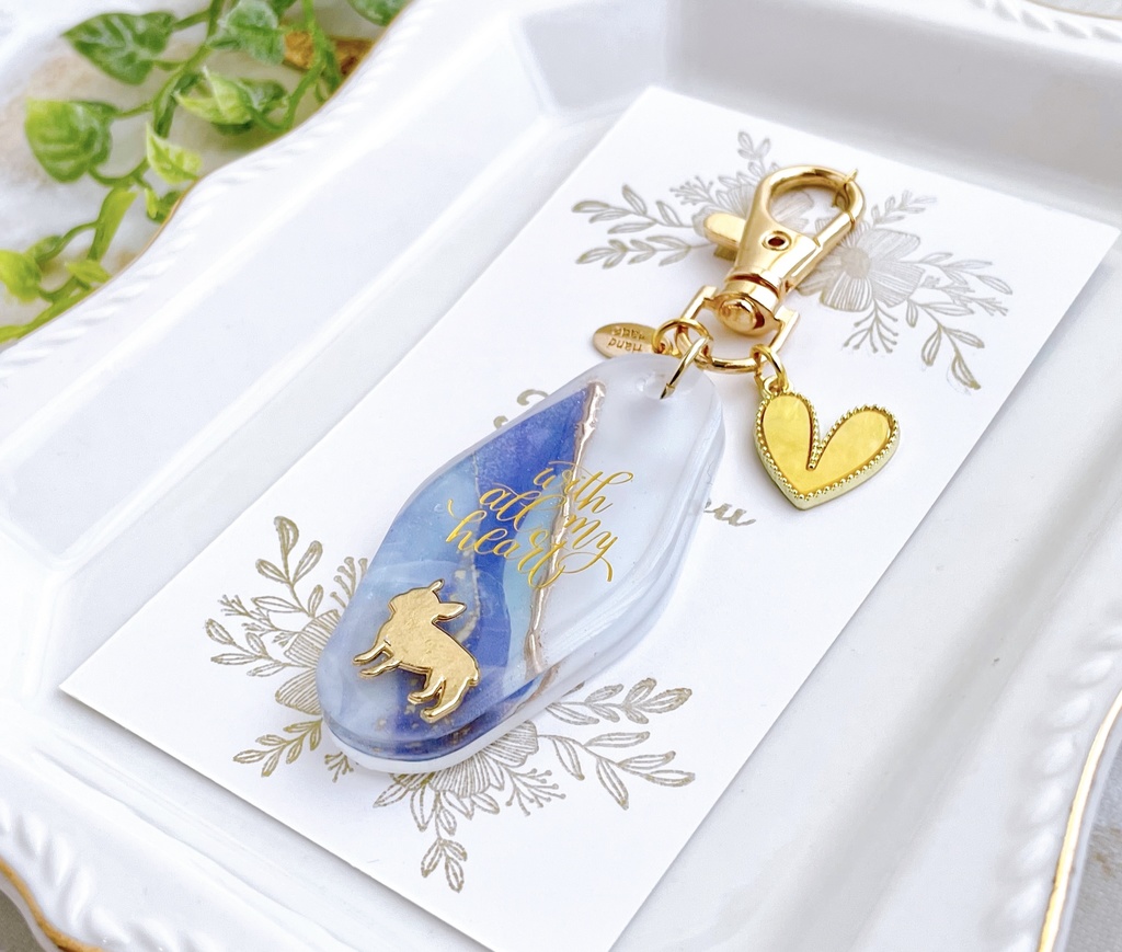 アルコールインクアート風 キーホルダー