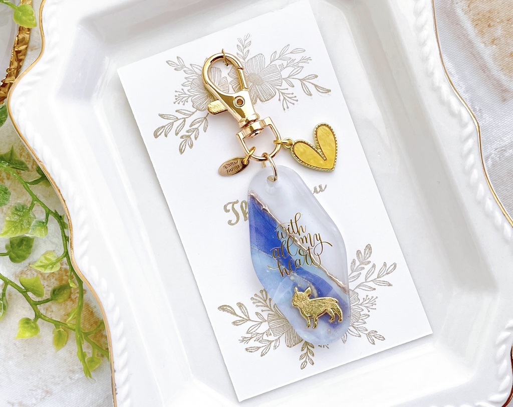 アルコールインクアート風 キーホルダー