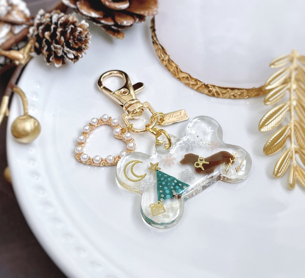 クリスマス わんちゃんキーホルダー