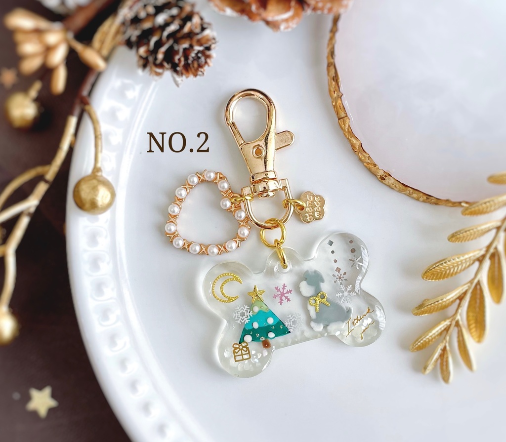 クリスマス わんちゃんキーホルダー