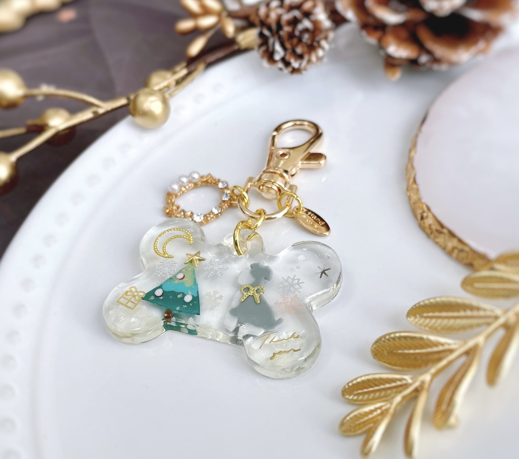 クリスマス わんちゃんキーホルダー