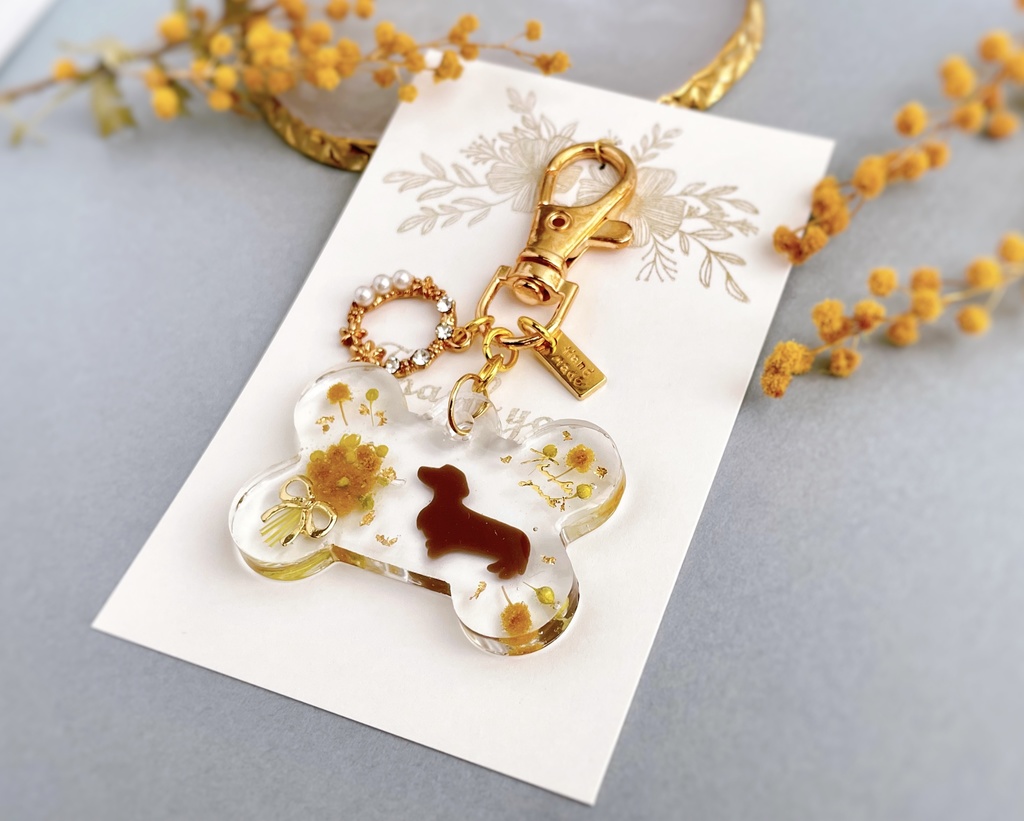 ミモザキーホルダー(ダックスフンド)