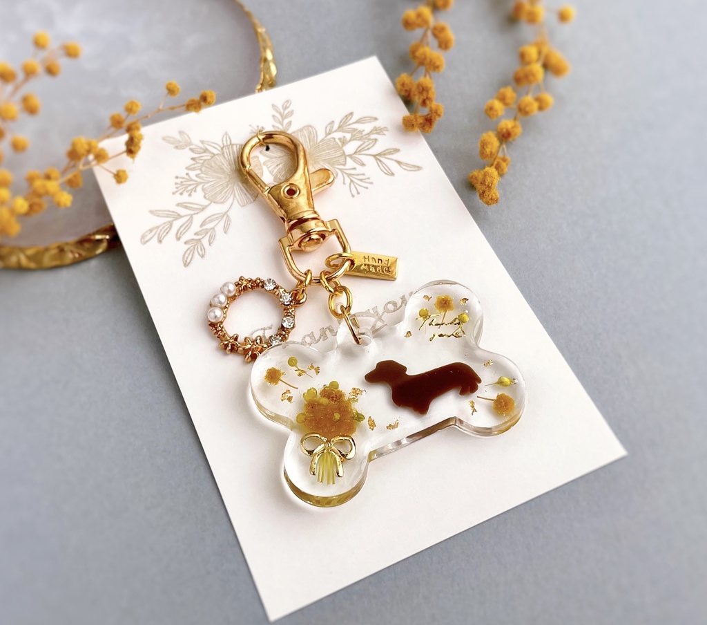 ミモザキーホルダー(ダックスフンド)