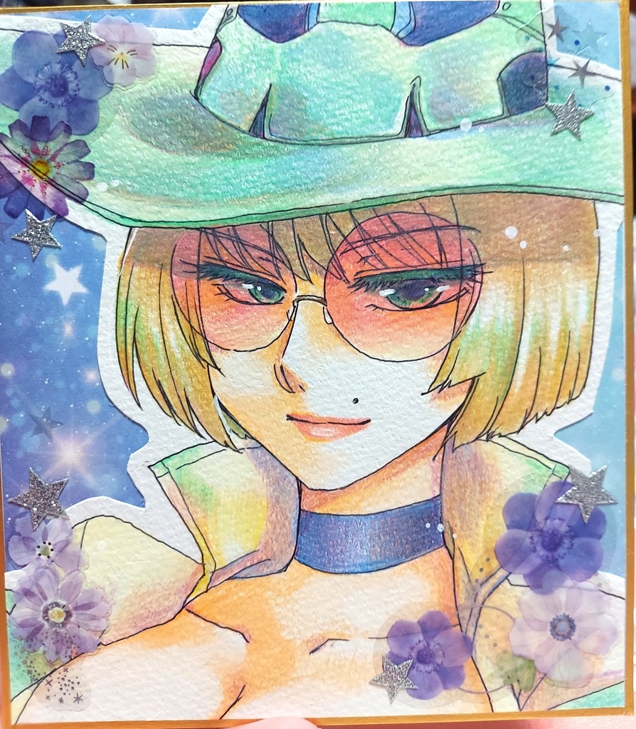 手書き色紙