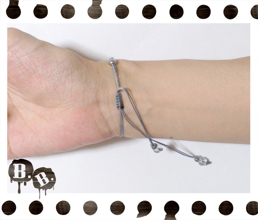 ナロースパイラルウィングブレスレット【アメジスト】【ブルーグレーコード】【ハンドメイドアクセサリー】