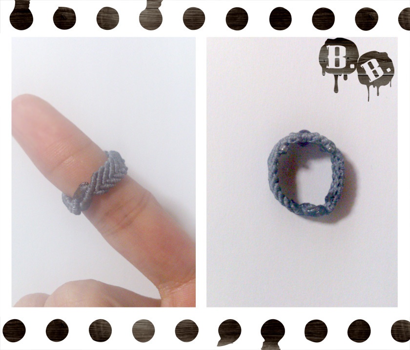 輪指輪(リングリング)【アメジスト】【ブルーグレーコード】【ハンドメイドアクセサリー】