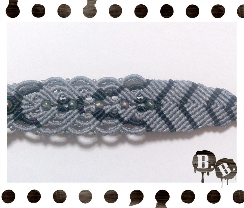 チョーカー【ドッグティースアメジスト】【ブルーグレーコードxブラックコード】【ハンドメイドアクセサリー】