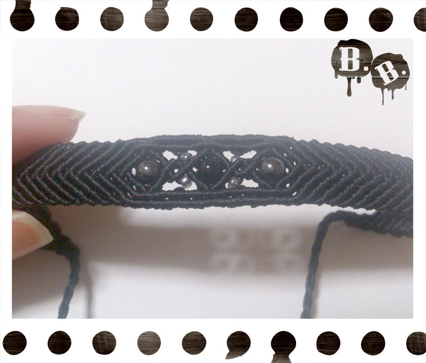 ブラックブレスレット【オニキス】【ブラックコード】【ハンドメイドアクセサリー】