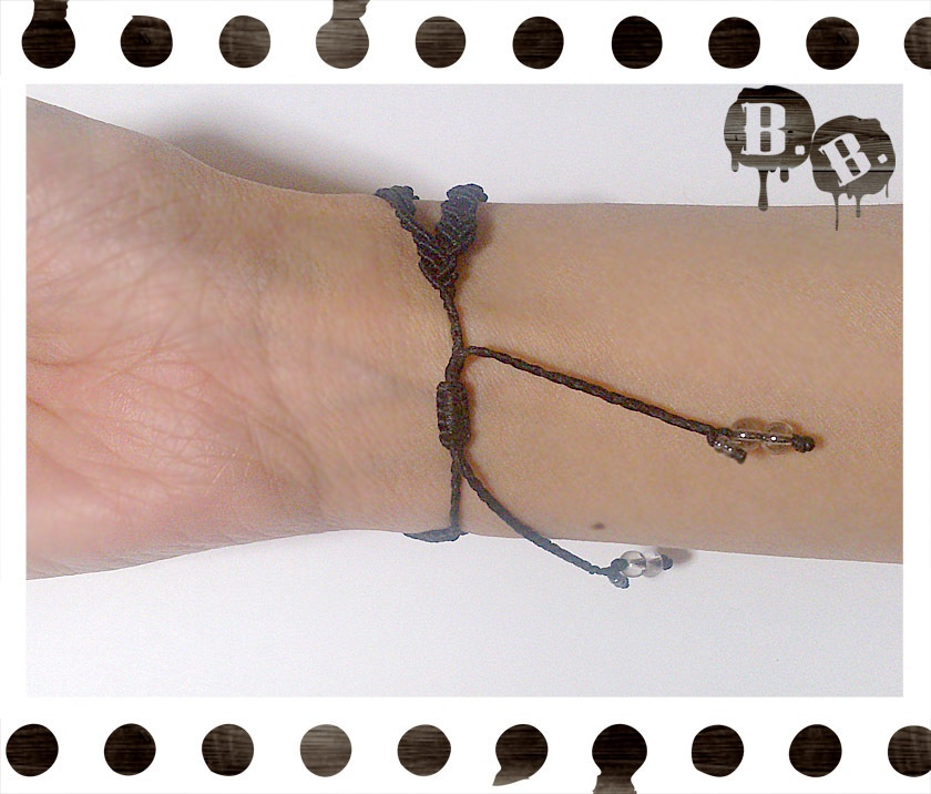 ワイドクラウンウィング二連ブレスレット【アメジスト】【ブラックコード】【ハンドメイドアクセサリー】