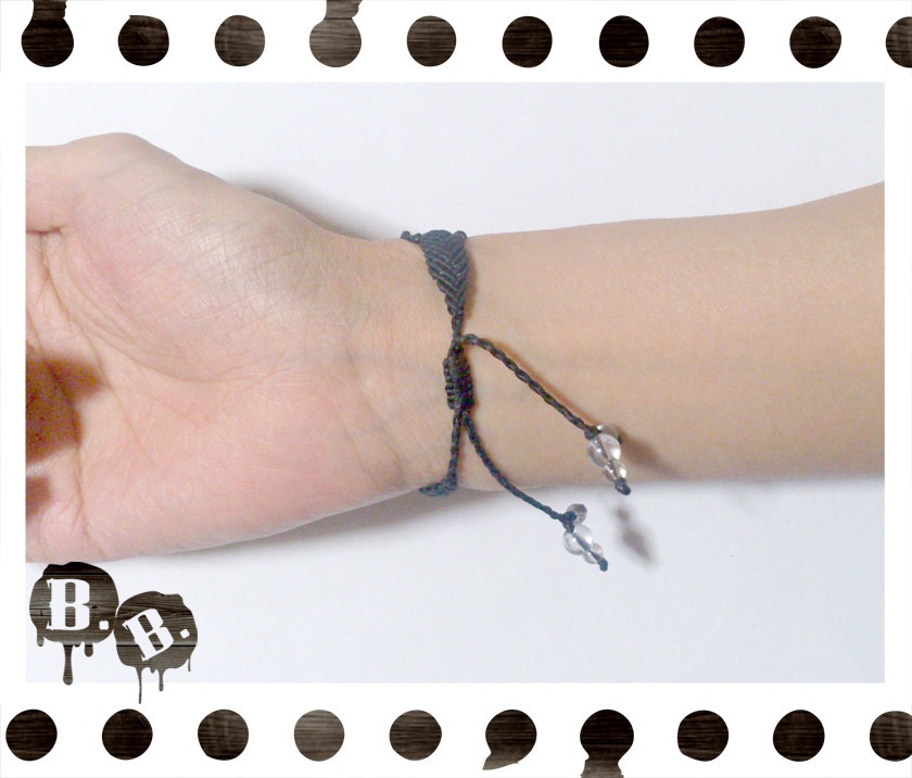 三連ブレスレット【ミックスジェイドイエロー】【ブラックコード】【ハンドメイドアクセサリー】