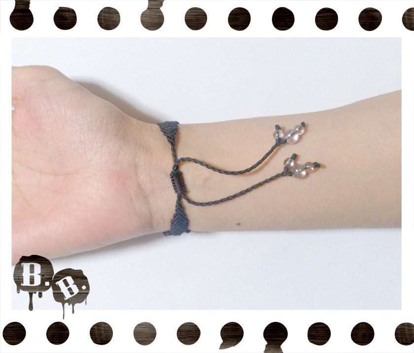 三連ブレスレット【ミックスジェイドブルー】【ブラックコード】【ハンドメイドアクセサリー】