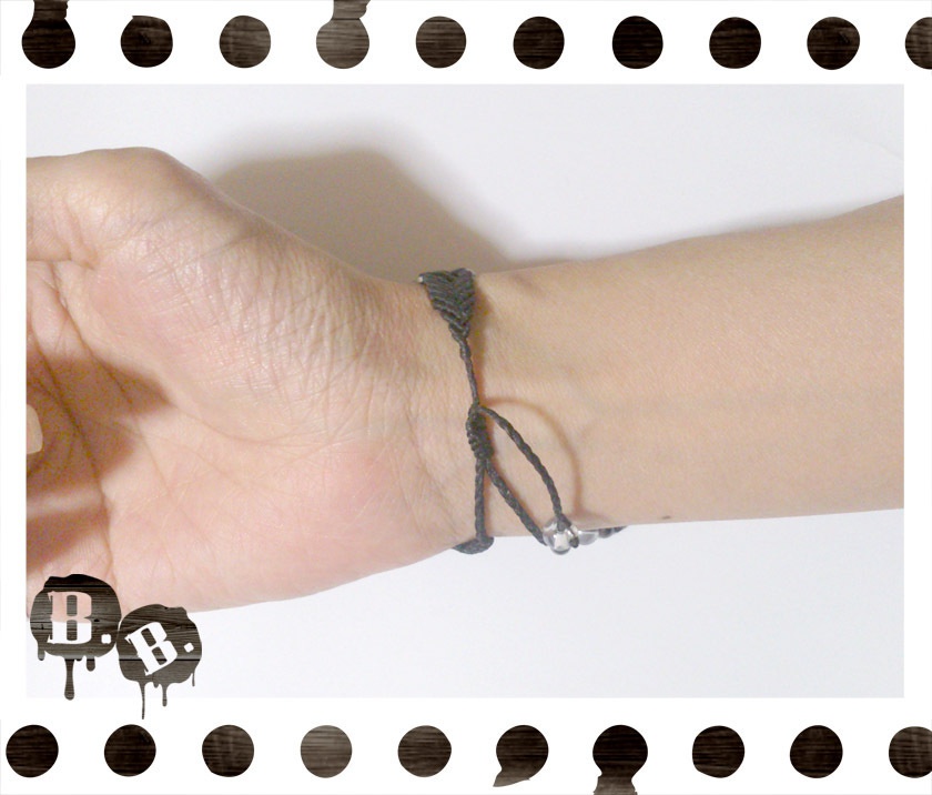 ブレスレット【アメジスト】【ブラックコード】【ハンドメイドアクセサリー】