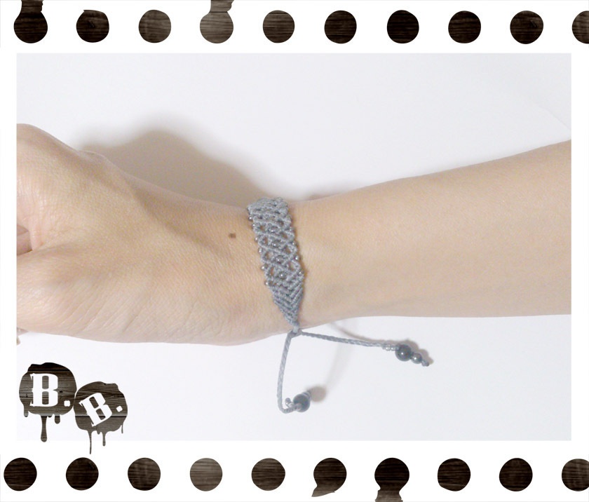 ブレスレット【レインボーオブシディアン】【ブルーグレーコード】【ハンドメイドアクセサリー】