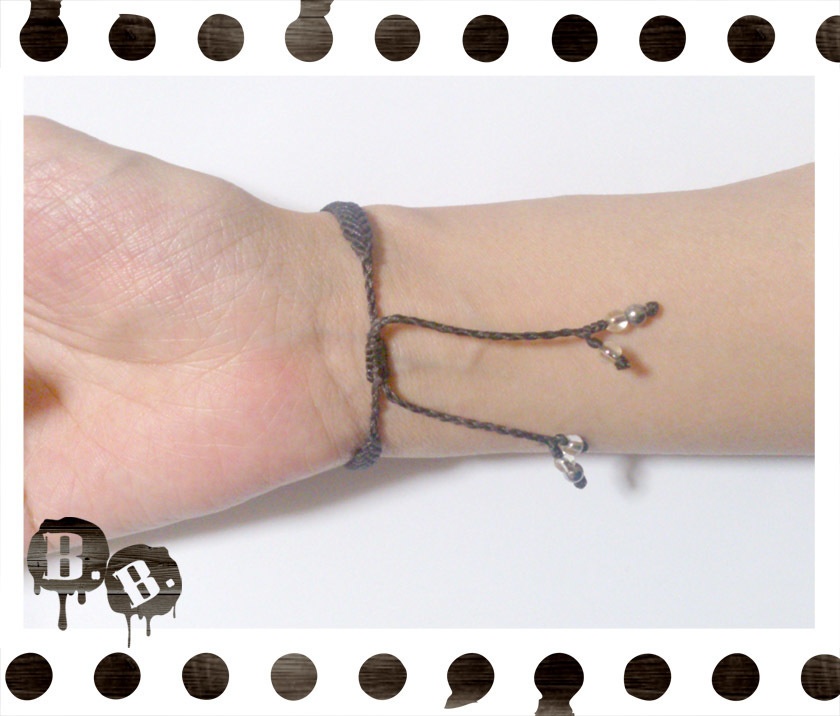 シンプルドロップブレスレット8mm【クリソコラ】【ダークブラウンコード】【ハンドメイドアクセサリー】