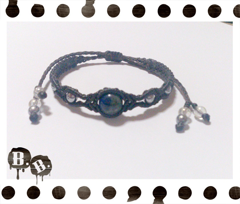 シンプルドロップブレスレット8mm【クリソコラ】【ダークブラウンコード】【ハンドメイドアクセサリー】