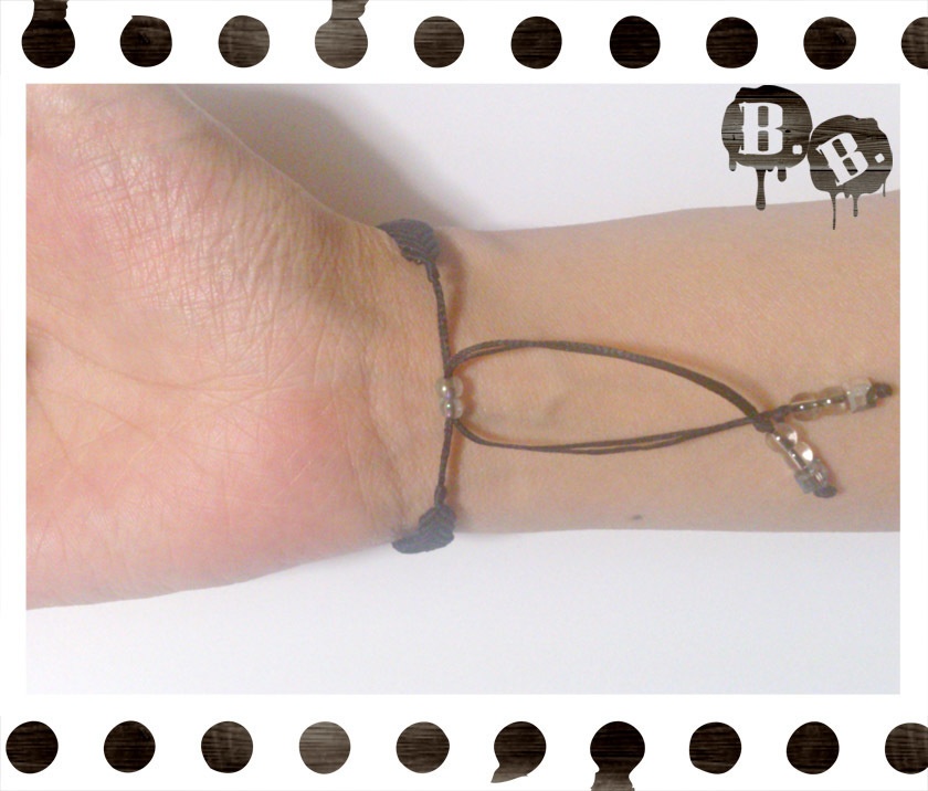 クラシカルブレスレット【アメジスト】【ブラックコード】【ハンドメイドアクセサリー】