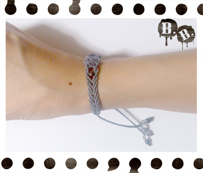 クラシカルブレスレット【アメジスト】【ブルーグレーコード】【ハンドメイドアクセサリー】