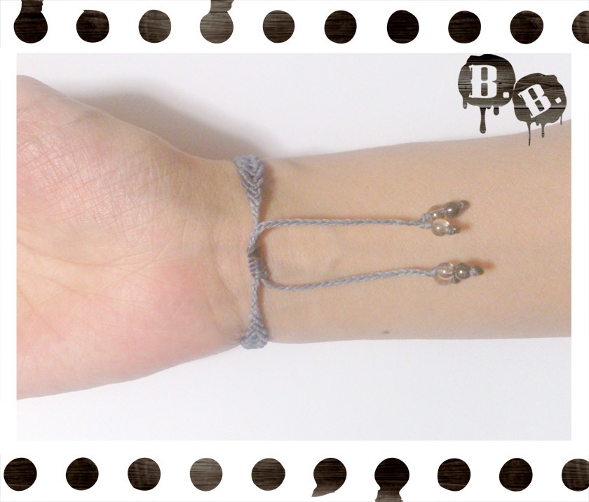 クラシカルブレスレット【アメジスト】【ブルーグレーコード】【ハンドメイドアクセサリー】