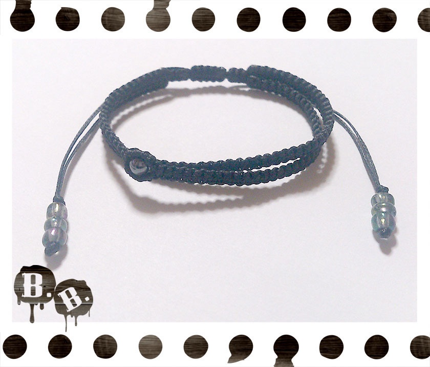 シンプル二連ブレスレット【ヘマタイト】【ブラック】【ハンドメイドアクセサリー】