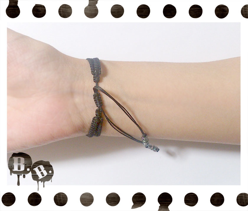 シンプル二連ブレスレット【ヘマタイト】【ブラック】【ハンドメイドアクセサリー】